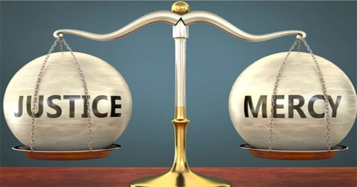 God's mercy vs justice image from https://robertgriffith.net/justice-and-mercy/